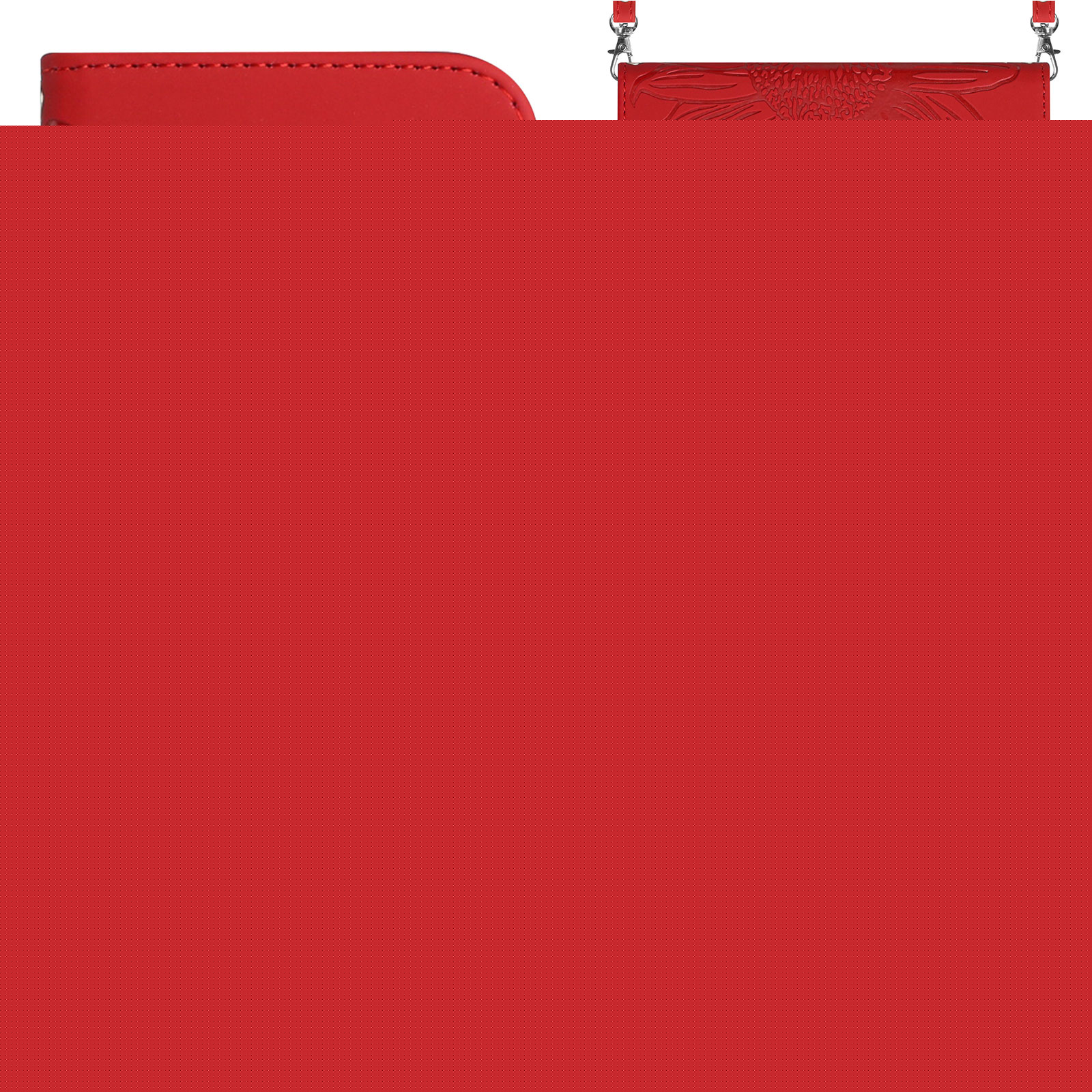 thumbnail image 1 of Crossbody Wallet Phone Cover Case for Motorola Moto G Power 5G 2025, Embossed Sunflower Shockproof Shoulder Strap Slim Handbag Purse Flip Case for Motorola Moto G Power 5G 2025, Red, 1 of 10