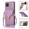 thumbnail image 1 of Crossbody Wallet Women Case for Samsung A42 5G,[RFID Blocking] Credit Card Holder with Should Strap,Premium PU Leather Purse Metal Buckle Folio Flip Cover for Samsung Galaxy A42 5G, Purple, 1 of 8