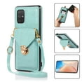 thumbnail image 1 of Crossbody Wallet Women Case for Samsung A51 4G,[RFID Blocking] Credit Card Holder with Should Strap,Premium PU Leather Purse Metal Buckle Folio Flip Cover for Samsung Galaxy A51 4G, Green, 1 of 8