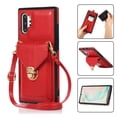 thumbnail image 1 of Crossbody Wallet Women Case for Samsung Note 10 Plus,Credit Card Holder with Should Strap,Premium PU Leather Purse Metal Buckle Folio Flip Cover for Samsung Galaxy Note 10 Plus, Red, 1 of 8