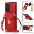 thumbnail image 1 of Crossbody Wallet Women Case for Samsung Note 20,[RFID Blocking] Credit Card Holder with Should Strap,Premium PU Leather Purse Metal Buckle Folio Flip Cover for Samsung Galaxy Note 20, Red, 1 of 8