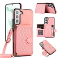thumbnail image 1 of Crossbody Wallet Women Case for Samsung S22 Plus,[RFID Blocking] Credit Card Holder with Should Strap,Premium PU Leather Purse Diamond Patterned Folio Cover for Samsung Galaxy S22 Plus,Rosegold, 1 of 8