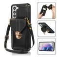 thumbnail image 1 of Crossbody Wallet Women Case for Samsung S23 Plus,[RFID Blocking] Credit Card Holder with Should Strap,Premium PU Leather Purse Metal Buckle Folio Flip Cover for Samsung Galaxy S23 Plus, Black, 1 of 8