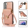thumbnail image 1 of Crossbody Wallet Women Case for Samsung S23 Plus,[RFID Blocking] Credit Card Holder with Should Strap,Premium PU Leather Purse Metal Buckle Folio Flip Cover for Samsung Galaxy S23 Plus, Rosegold, 1 of 8