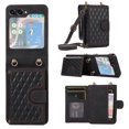thumbnail image 1 of Crossbody Wallet Women Case for Samsung Z Flip 5,[RFID Blocking] Credit Card Holder with Should Strap,Premium PU Leather Purse Diamond Patterned Folio Cover for Samsung Galaxy Z Flip 5,Black, 1 of 8