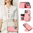thumbnail image 1 of Crossbody Wallet Women Case for iPhone 11 Pro Max,[RFID Blocking] Credit Card Holder with Should Strap,Premium PU Leather Purse Diamond Patterned Folio Cover For iPhone 11 Pro Max,Rosegold, 1 of 8