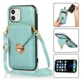 thumbnail image 1 of Crossbody Wallet Women Case for iPhone 11,[RFID Blocking] Credit Card Holder with Should Strap,Premium PU Leather Purse Metal Buckle Folio Flip Cover For iPhone 11, Green, 1 of 8