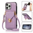 thumbnail image 1 of Crossbody Wallet Women Case for iPhone 12 Pro Max,[RFID Blocking] Credit Card Holder with Should Strap,Premium PU Leather Purse Metal Buckle Folio Flip Cover For iPhone 12 Pro Max, Purple, 1 of 8