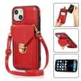 thumbnail image 1 of Crossbody Wallet Women Case for iPhone 14 Plus,[RFID Blocking] Credit Card Holder with Should Strap,Premium PU Leather Purse Metal Buckle Folio Flip Cover For iPhone 14 Plus, Red, 1 of 8