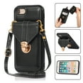 thumbnail image 1 of Crossbody Wallet Women Case for iPhone 7, iPhone 8, iPhone SE 2020, iPhone SE 2022,[RFID Blocking] Credit Card Holder with Should Strap,Premium PU Leather Purse Metal Buckle Folio Flip Cover, Black, 1 of 8