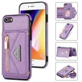 thumbnail image 1 of Crossbody Wallet Women Case for iPhone 7 Plus, iPhone 8 Plus,Credit Card Holder Phone Case with Shoulder Strap, PU Leather Kickstand Back Flip Envelope Design For iPhone 8 Plus/7 Plus, Purple, 1 of 13