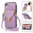 thumbnail image 1 of Crossbody Wallet Women Case for iPhone XS Max,[RFID Blocking] Credit Card Holder with Should Strap,Premium PU Leather Purse Metal Buckle Folio Flip Cover For iPhone XS Max, Purple, 1 of 8