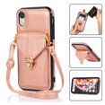 thumbnail image 1 of Crossbody Wallet Women Case for iPhone XS, iPhone X,[RFID Blocking] Credit Card Holder with Should Strap,Premium PU Leather Purse Metal Buckle Folio Flip Cover For iPhone X/XS, Rosegold, 1 of 8