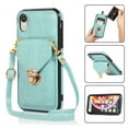 thumbnail image 1 of Crossbody Wallet Women Case for iPhone XS, iPhone X,[RFID Blocking] Credit Card Holder with Should Strap,Premium PU Leather Purse Metal Buckle Folio Flip Cover For iPhone X/XS, Green, 1 of 8