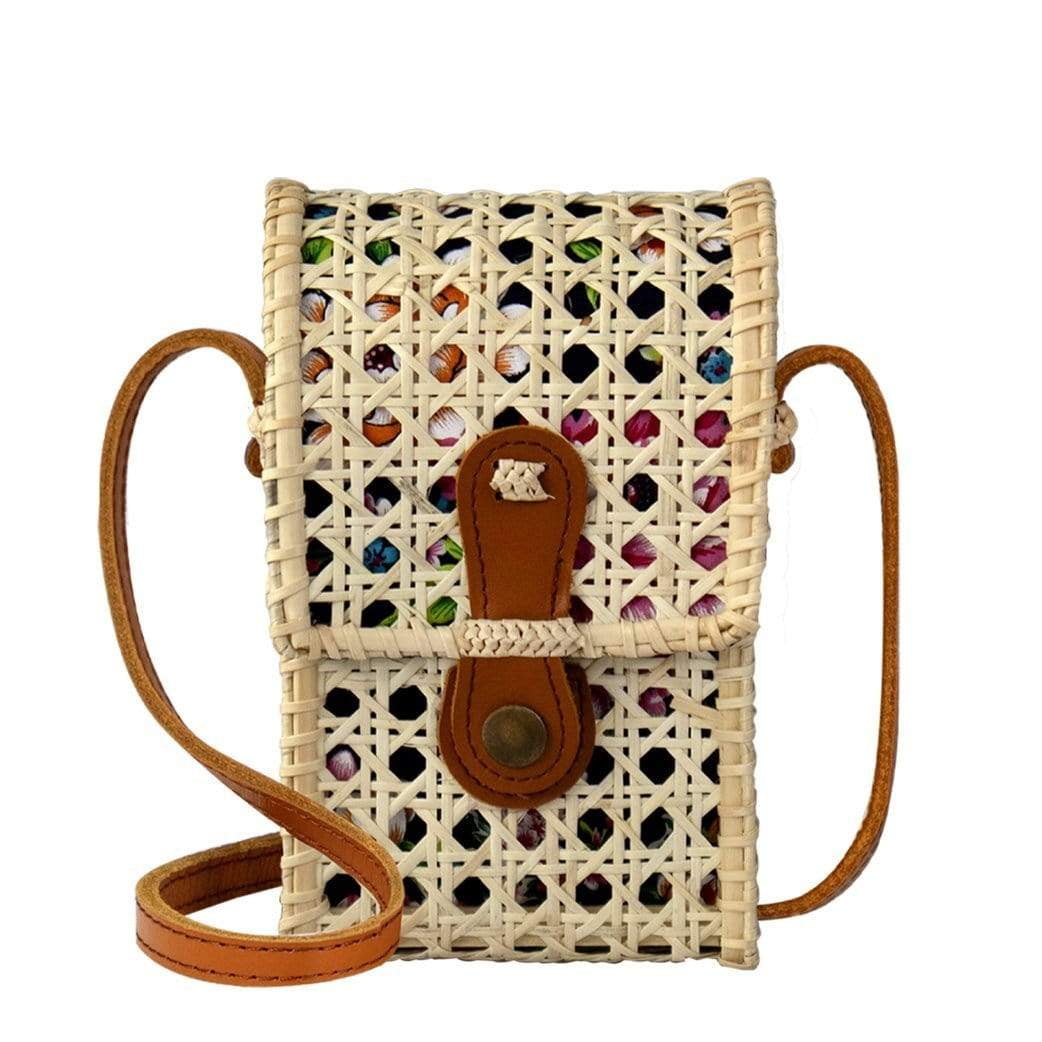 Round Ata Rattan Bag (Brown) - Bali Bag Straw Boho Beach Bag