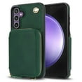 thumbnail image 1 of Crossbody Zipper Wallet Bag Case for Samsung Galaxy S23 FE,Dteck Shockproof Leather Card Slots Pocket Case Kickstad Cover with Shoulder Strap, Darkgreen, 1 of 8