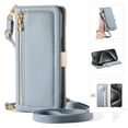 thumbnail image 1 of Crossbody Zipper Wallet Leather Phone Case for Samsung S25 Edge S24 Ultra S23 FE A14 A15 A16 A24 A25 A26 A34 A35 A36 A54 A55 A56 Lanyard Mirror Card Holder Cover, 1 of 9