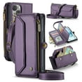 thumbnail image 1 of Crossbody for iPhone 14 Plus Case Wallet【RFID Blocking】with 10-Card Holder Zipper Bills Slot, Soft PU Leather Magnetic Shoulder Wrist Strap for iPhone 14 Plus Wallet Case Women, Purple, 1 of 10