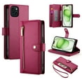 thumbnail image 1 of Crossbody for iPhone 14 Plus Phone Case Wallet with Card Slots Zipper Pocket, PU Leather Magnetic Shoulder Strap Purse Cover with Flip Kickstand for iPhone 14 Plus Women Girls, Red, 1 of 10