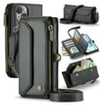 thumbnail image 1 of Crossbody for iPhone 15 Plus Case Wallet【RFID Blocking】with 10-Card Holder Zipper Bills Slot, Soft PU Leather Magnetic Shoulder Wrist Strap for iPhone 15 Plus Wallet Case Women, Black, 1 of 10