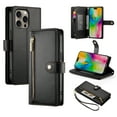 thumbnail image 1 of Crossbody for iPhone 15 Pro Phone Case Wallet with Card Slots Zipper Pocket, PU Leather Magnetic Shoulder Strap Purse Cover with Flip Kickstand for iPhone 15 Pro Women Girls, Black, 1 of 10
