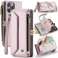 thumbnail image 1 of Crossbody for iPhone 16 Pro Max Case Wallet【RFID Blocking】with 10-Card Holder Zipper Bills Slot, Soft PU Leather Magnetic Shoulder Wrist Strap for iPhone 16 Pro Max Wallet Case Women, 1 of 17