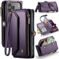 thumbnail image 1 of Crossbody for iPhone 17 Pro Max Case Wallet【RFID Blocking】with 10-Card Holder Zipper Bills Slot, Soft PU Leather Magnetic Shoulder Wrist Strap for iPhone 17 Pro Max Wallet Case Women, 1 of 13