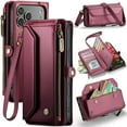 thumbnail image 1 of Crossbody for iPhone 17 Pro Max Case Wallet【RFID Blocking】with 10-Card Holder Zipper Bills Slot, Soft PU Leather Magnetic Shoulder Wrist Strap for iPhone 17 Pro Max Wallet Case Women, 1 of 13