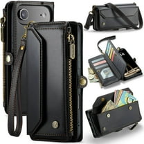 Crossbody for iPhone Air Case Wallet【RFID Blocking】with 10-Card Holder Zipper Bills Slot, Soft PU Leather Magnetic Shoulder Wrist Strap for iPhone Air Wallet Case Women