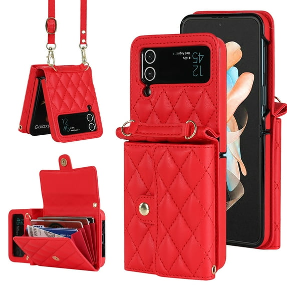 Crossbody leather wallet phone case suitable for Oppo findn3 flip, lanyard and card Solt.