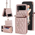 thumbnail image 1 of Crossbody leather wallet phone case suitable for Vivo X flip, lanyard and card Solt., 1 of 11