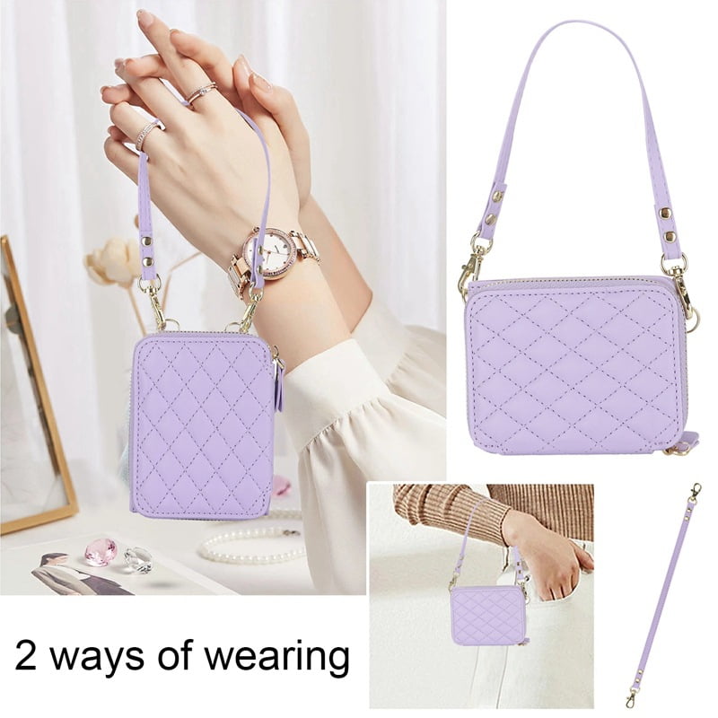 Crossbody leather zipper wallet phone case suitable for Moto razr40, lanyard and card Solt.