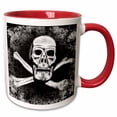 thumbnail image 1 of 3drose, Crossbone Skull in Black and White, 15oz Two-tone Red Mug, 1 of 6