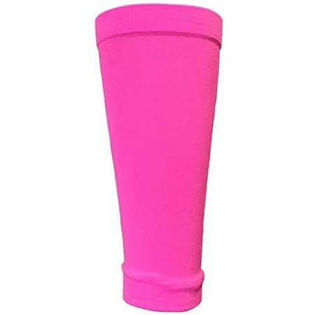 Crossbones Sports Neon Pink Shin Guard Sleeves For Soccer (2 Pair Pack)