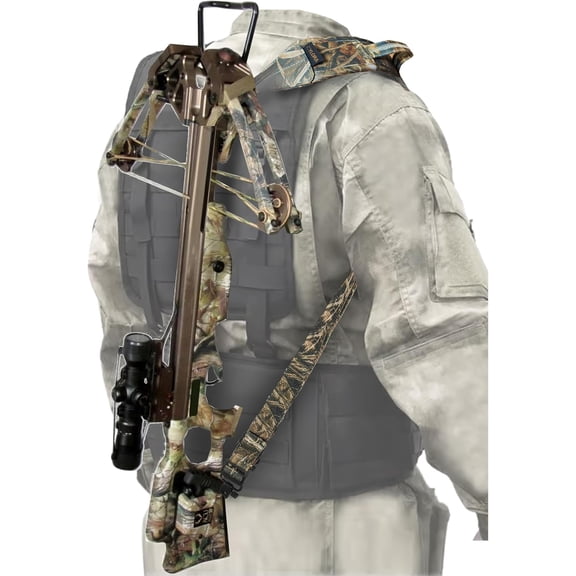 Crossbow Sling with Non-Slip Sholder Pad, Two Points Crossbow Sling with Quick-Grab Handle and Thumb Hole, Corssbow Accessaries for Hunting and Shooting