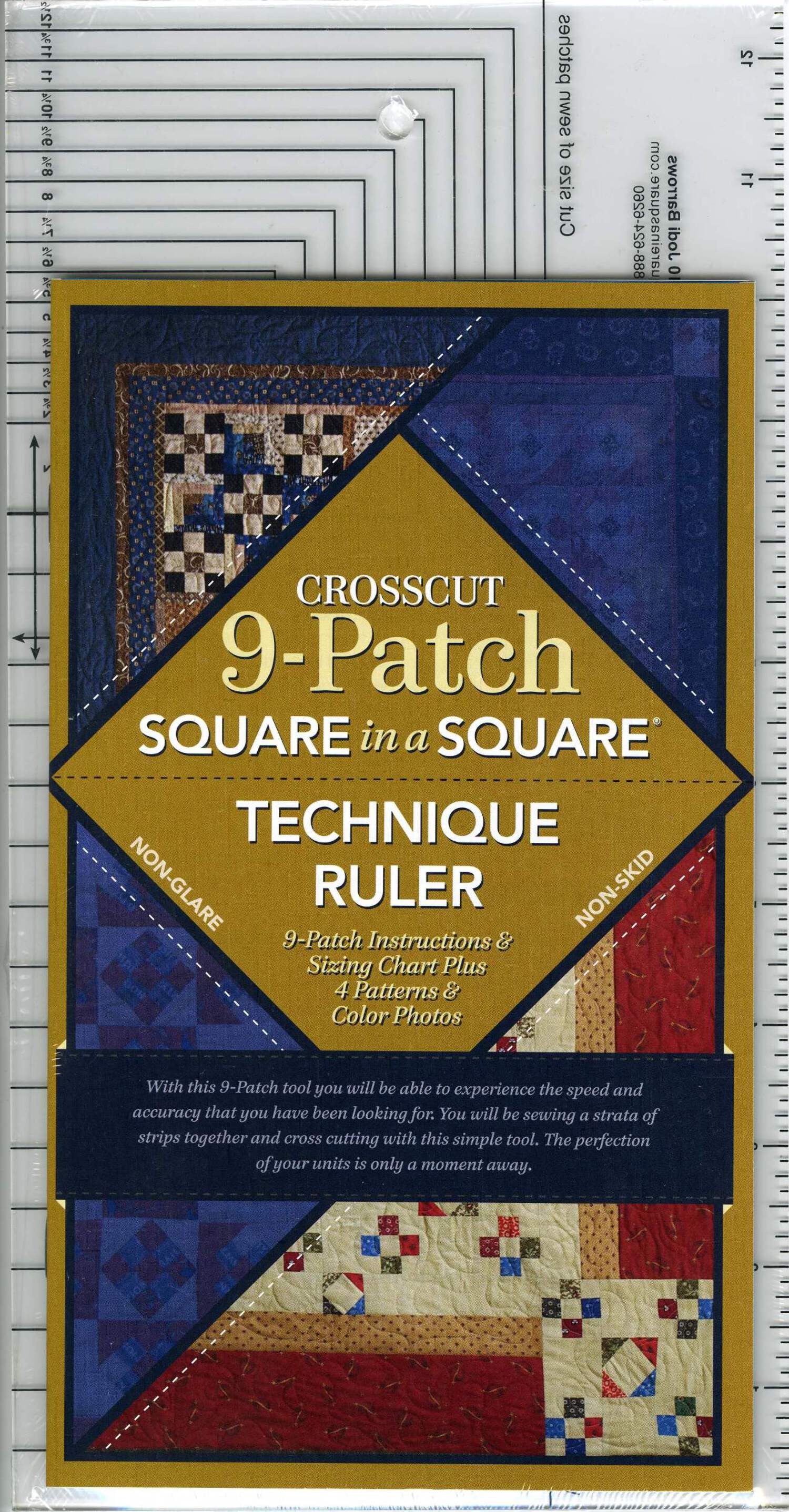 Crosscut 9 Patch Quilt Ruler With Book by Jodi Barrows for Square in a ...