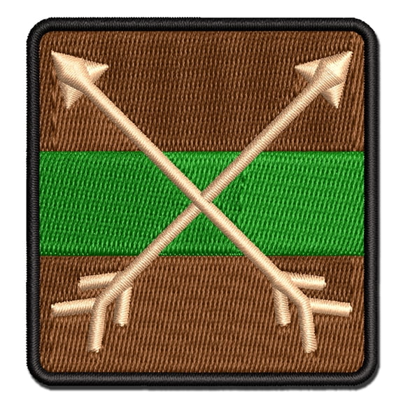 Crossed Arrows Applique Multi-Color Embroidered Iron-On Patch - 2.5 Inch Small