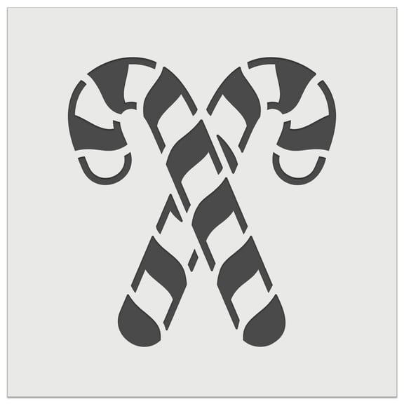 Crossed Candy Canes Christmas DIY Cookie Wall Craft Stencil - 4.5 Inch