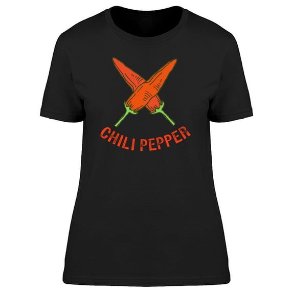 Crossed Chili Peppers Logo T-Shirt Women -Image by Shutterstock, Female Large