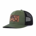 thumbnail image 1 of Crossed HOOKS & American Flag Patch Letter leather label pattern, suitable for travel and casual outfits, breathable outdoor baseball cap for men, adjustable, 1 of 11