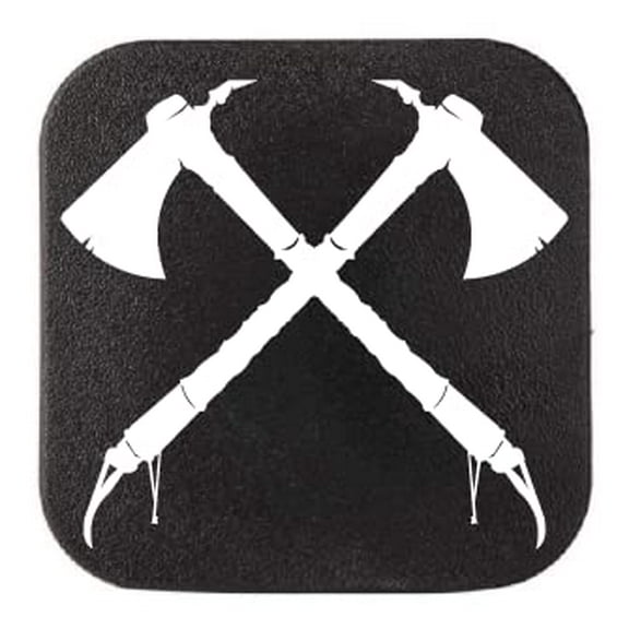Crossed Hatchets Rubber Receiver Tube Hitch Plug. Truck Trailer Hitch Cover Plug Insert Fits 2" Receivers. Fits 2 inch Receiver Level 3 4 5 Ford GMC Toyota Jeep Dodge Chevy (2" Receiver Plug)