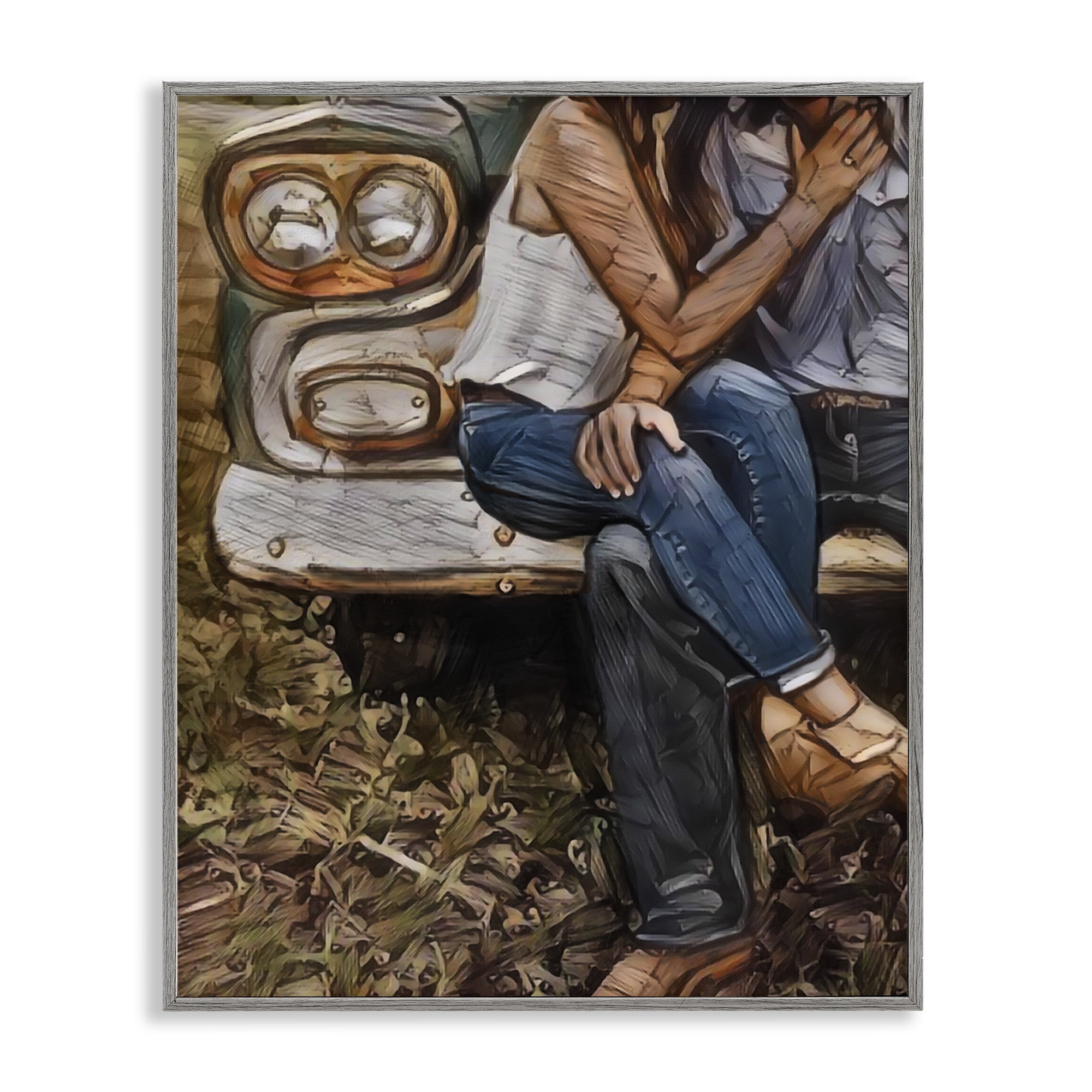 Crossed Legs & Trucks Gray Framed Giclee Art, design by Jesse Keith