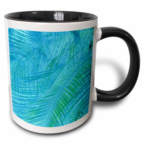 3drose, Crossed Palms, 15oz Two-tone Black Mug