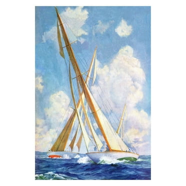 "Crossed Sails" Painting Print on Wrapped Canvas