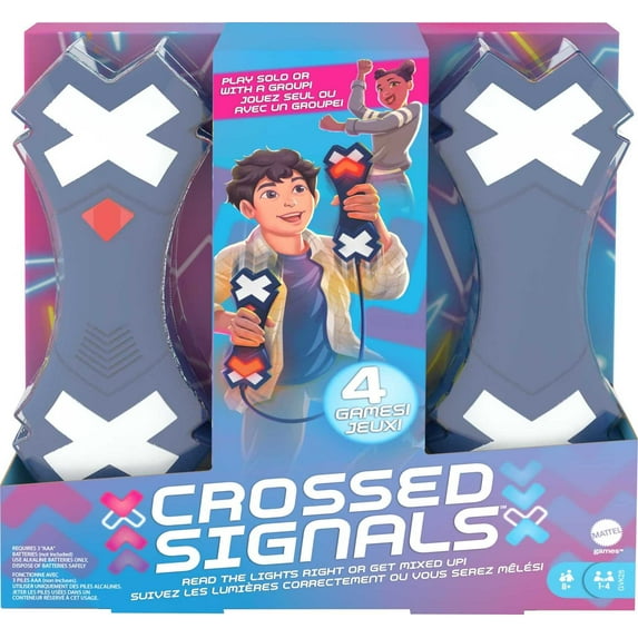 Crossed Signals Game for Kids & Adults, Electronic Game with Pair of Talking Light Wands