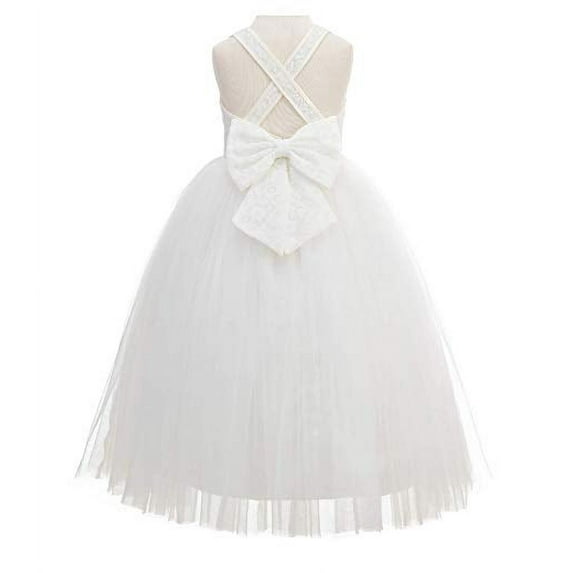 Crossed Straps Lace Flower Girl Dress Pageant Special Occasions 204