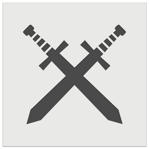 Crossed Swords Battle Icon DIY Cookie Wall Craft Stencil - 7.0 Inch