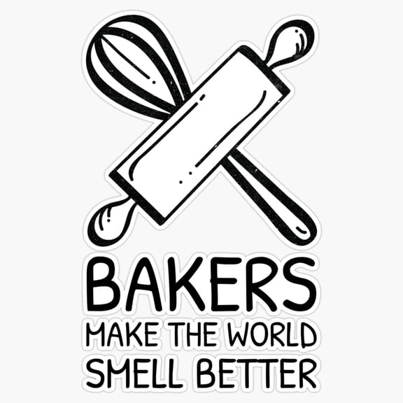 Crossed Tools Bakery Pastry Chef Slogan Vinyl Sticker