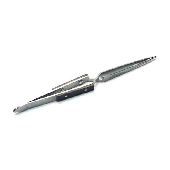 Crosses Lock Tweezer with Straight Elbow Tip Auto Closing Tweezer for Jewelry Making Repair Welding Soldering Clamp Clip