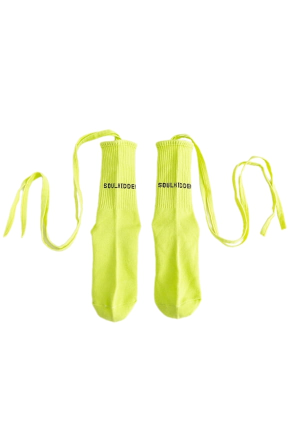Crosses Strap Socks for Women Fluorescent Bright Color Skateboard Calf Socks for Parties and Street Styles Photography